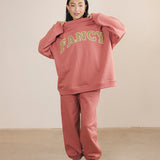 Fancy Oversized Fleece Mockneck - Strawberry
