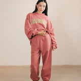 Fancy Fleece Cuffed Leg Sweatpants - Strawberry