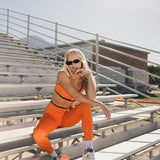 Fancy FitFlow Double Layered Athletic Bra - Burnt Orange/Navy