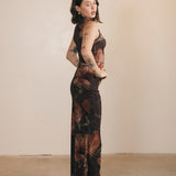 Halle Top and Maxi Skirt Set - Brown/Orange