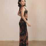 Halle Top and Maxi Skirt Set - Brown/Orange