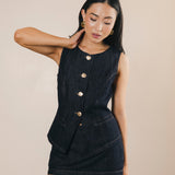 Josie Mini Denim Skirt - Dark Denim