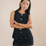 Josie Mini Denim Skirt - Dark Denim