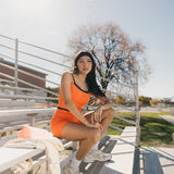 Fancy FitFlow Double Lined Shorts - Burnt Orange/Navy