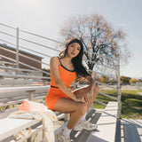 Fancy FitFlow Double Layered Tank - Burnt Orange/Navy