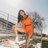 Fancy FitFlow Double Lined Shorts - Burnt Orange/Navy