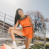 Fancy FitFlow Double Layered Tank - Burnt Orange/Navy