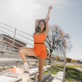 Fancy FitFlow Double Lined Shorts - Burnt Orange/Navy