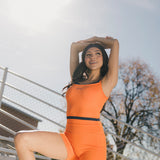 Fancy FitFlow Double Layered Tank - Burnt Orange/Navy