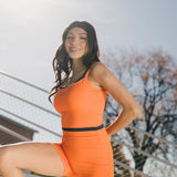 Fancy FitFlow Double Lined Shorts - Burnt Orange/Navy