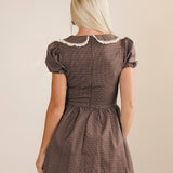 Layla Trim Plaid Mini Dress - Brown