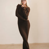 Ciera Off The Shoulder Maxi Dress - Chocolate