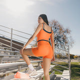 Fancy FitFlow Double Layered Tank - Burnt Orange/Navy