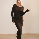 Ciera Off The Shoulder Maxi Dress - Chocolate