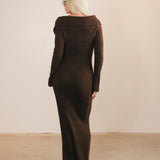 Ciera Off The Shoulder Maxi Dress - Chocolate