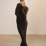 Ciera Off The Shoulder Maxi Dress - Chocolate