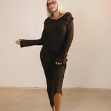 Ciera Off The Shoulder Maxi Dress - Chocolate