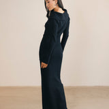 Mallory Off The Shoulder Maxi Dress - Navy