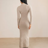 Whitney Mockneck Sweater Maxi Dress - Mocha