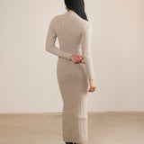 Whitney Mockneck Sweater Maxi Dress - Mocha