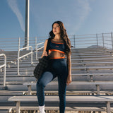 Fancy FitFlow Double Lined Leggings - Navy/Burnt Orange