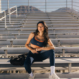 Fancy FitFlow Double Layered Athletic Bra - Navy/Burnt Orange