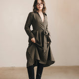 Celia Plaid Long Sleeve Shirt Dress - Carmel