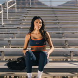 Fancy FitFlow Double Layered Athletic Bra - Navy/Burnt Orange