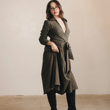 Celia Plaid Long Sleeve Shirt Dress - Carmel