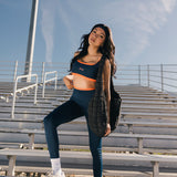 Fancy FitFlow Double Layered Athletic Bra - Navy/Burnt Orange