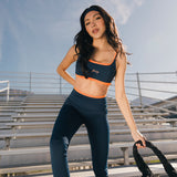 Fancy FitFlow Double Layered Athletic Bra - Navy/Burnt Orange