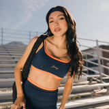 Fancy FitFlow Double Layered Athletic Bra - Navy/Burnt Orange