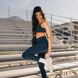 Fancy FitFlow Double Layered Athletic Bra - Navy/Burnt Orange