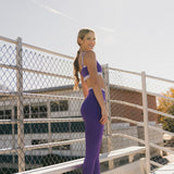 Fancy FitFlow Double Layered Athletic Bra - Dark Purple/Lilac