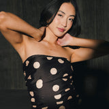 Brittany Polka Dot Midi Dress - Black