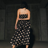 Brittany Polka Dot Midi Dress - Black