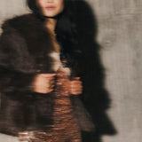 Gabi Faux Fur Coat - Brown