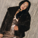 Gabi Faux Fur Coat - Brown