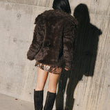 Gabi Faux Fur Coat - Brown
