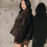 Gabi Faux Fur Coat - Brown