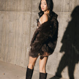 Gabi Faux Fur Coat - Brown