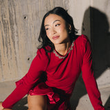 Jewel-Embellished Puff-Sleeve Bubble Mini Dress - Ruby