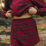 Fancy Performance Shorts - Red Plaid