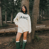 Fancy Oversized Fleece Plaid Collar Mockneck - Cream/Plaid (PREORDER)