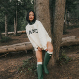 Fancy Oversized Fleece Plaid Collar Mockneck - Cream/Plaid (PREORDER)