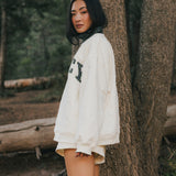 Fancy Oversized Fleece Plaid Collar Mockneck - Cream/Plaid (PREORDER)