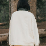 Fancy Oversized Fleece Plaid Collar Mockneck - Cream/Plaid (PREORDER)