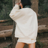 Fancy Oversized Fleece Plaid Collar Mockneck - Cream/Plaid (PREORDER)
