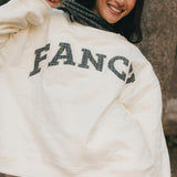 Fancy Oversized Fleece Plaid Collar Mockneck - Cream/Plaid (PREORDER)