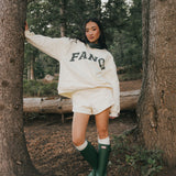 Fancy Oversized Fleece Plaid Collar Mockneck - Cream/Plaid (PREORDER)